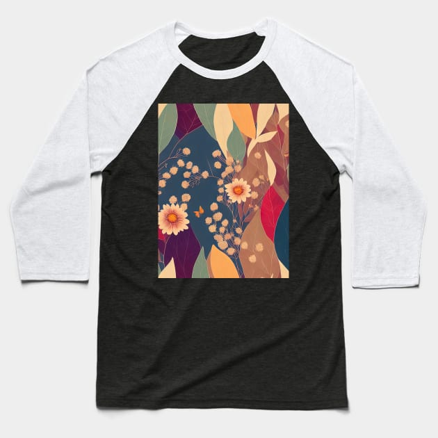 Chromatic Botanic Abstraction #76 Baseball T-Shirt by Sibilla Borges